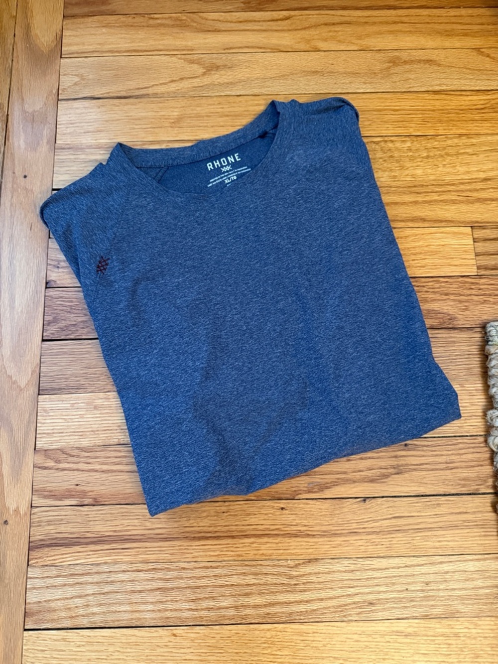 RHONE Men's Heather Navy Long Sleeve Crew Tee